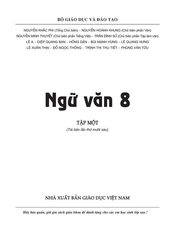 Ngữ văn 8 Tập 1