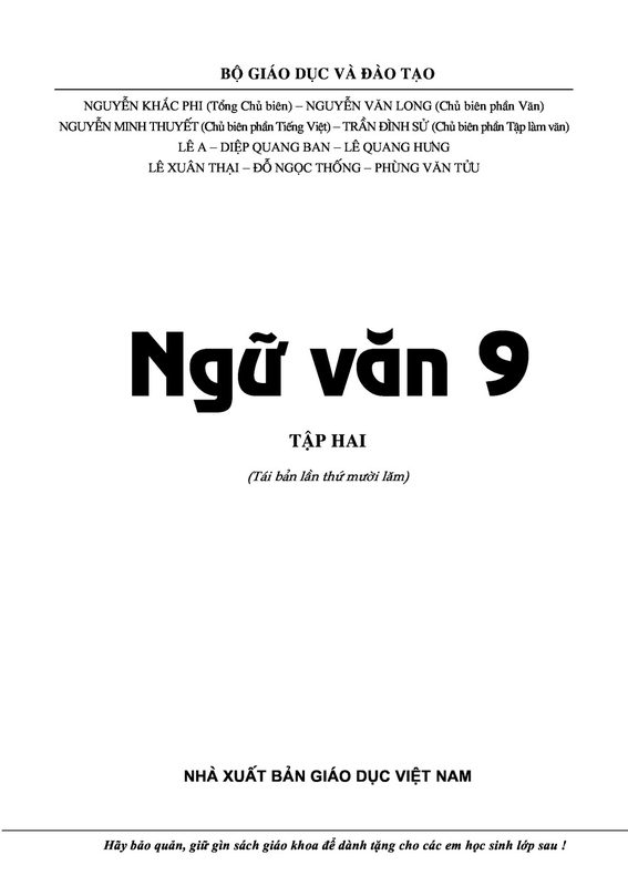 Ngữ văn 9 Tập 2