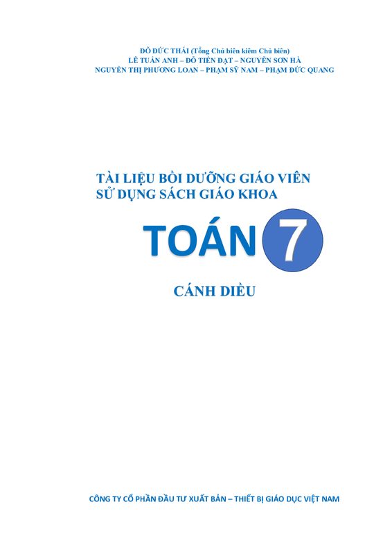 BDGV Toán 7 - Cánh Diều