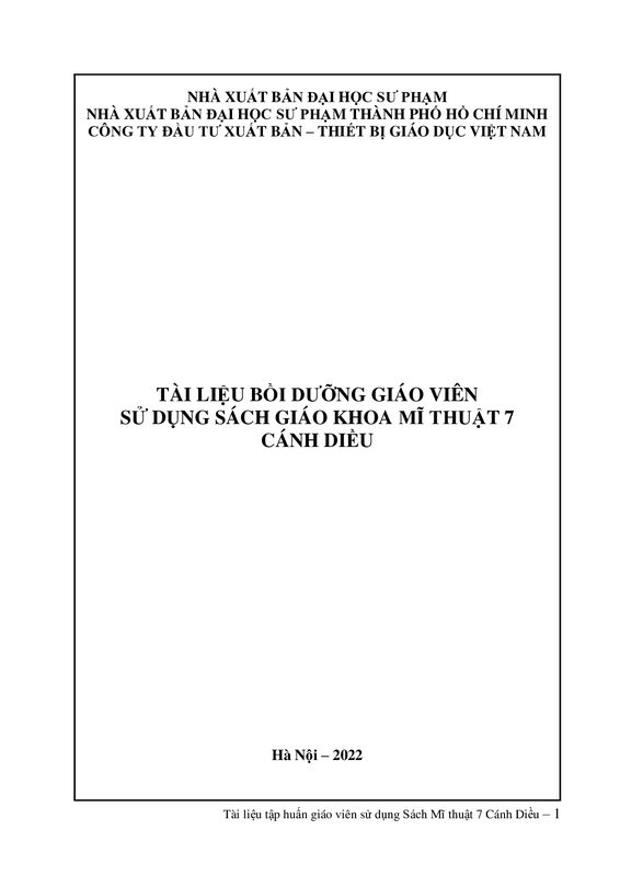 BDGV Mĩ thuật 7 - Cánh Diều