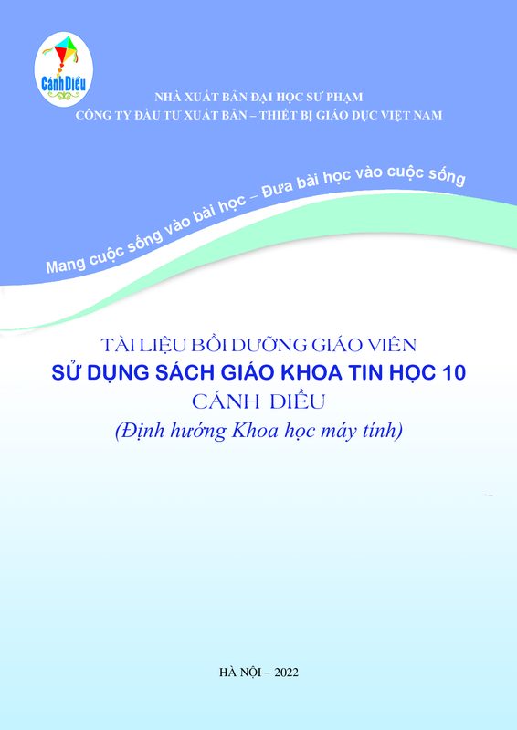BDGV Tin học 10 – Khoa học máy tính - Cánh Diều