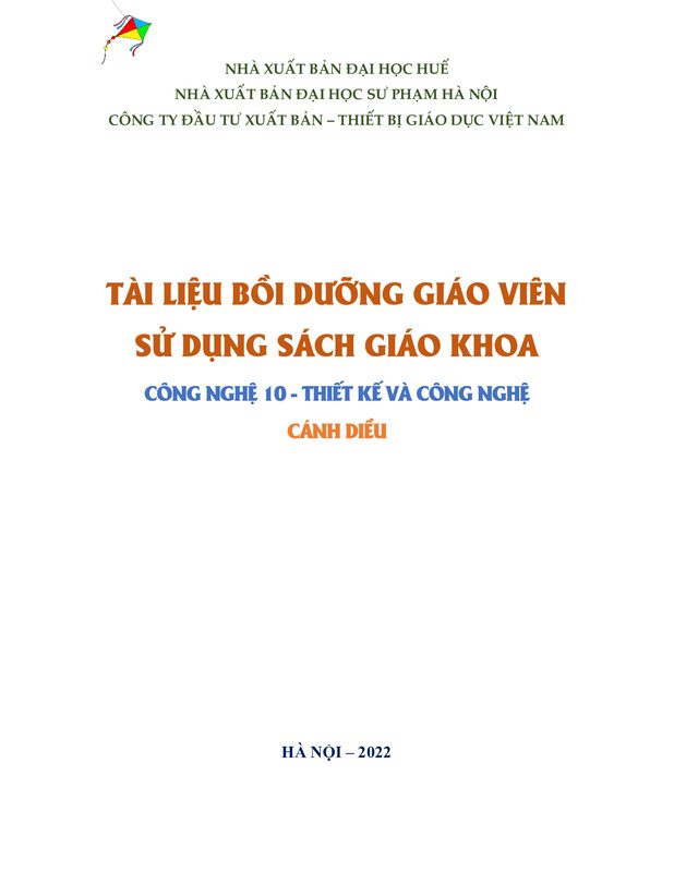 BDGV Công nghệ 10 – Thiết kế và công nghệ - Cánh Diều