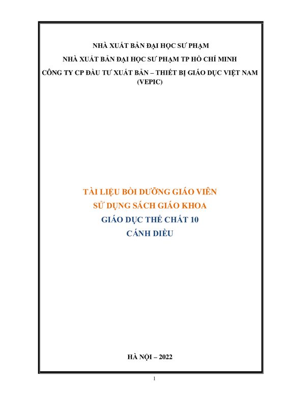 BDGV Giáo dục thể chất 10 - Cánh Diều